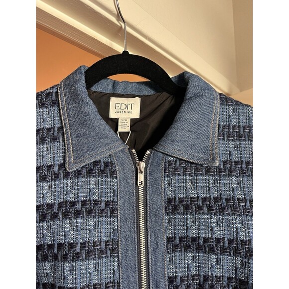 Jason Wu Denim Dress M Built-In Belt Pockets NWT Casual Chic Designer Blue Woven - Picture 2 of 14